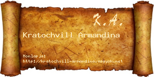 Kratochvill Armandina névjegykártya